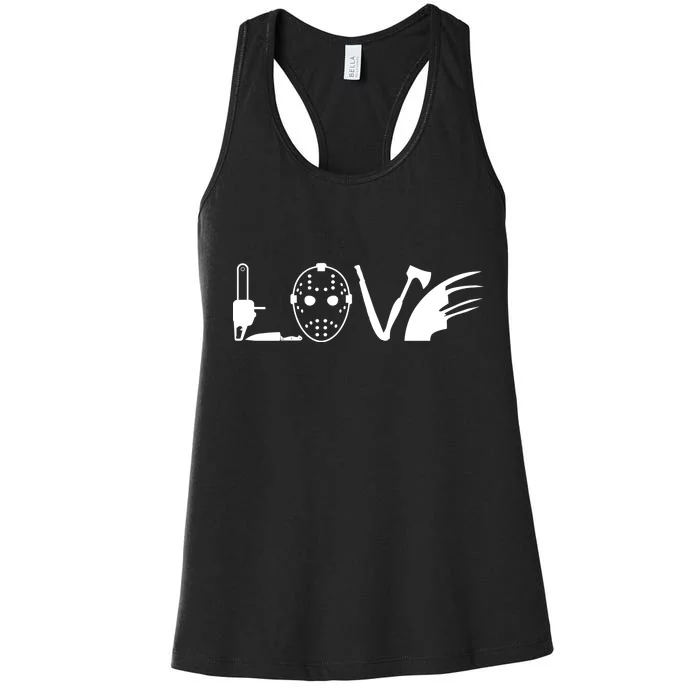 I Love Horror Movies Scary Women's Racerback Tank