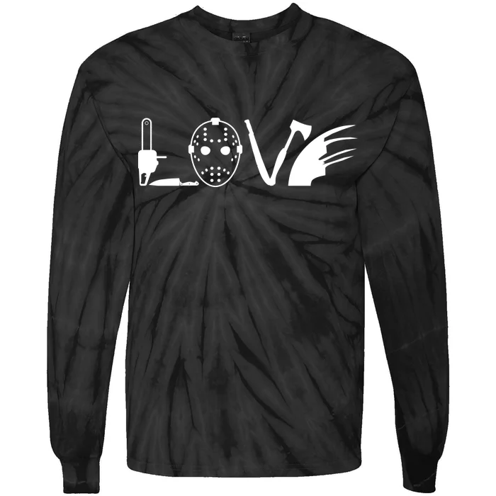 I Love Horror Movies Scary Tie-Dye Long Sleeve Shirt