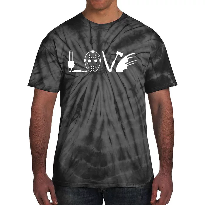 I Love Horror Movies Scary Tie-Dye T-Shirt