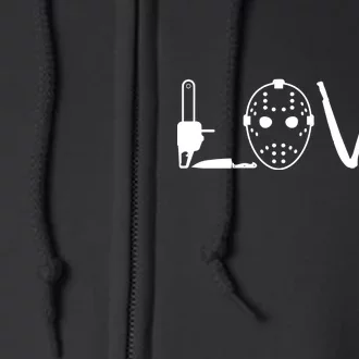 I Love Horror Movies Scary Full Zip Hoodie