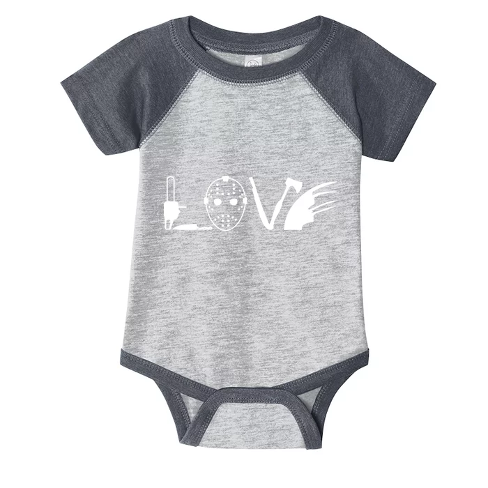 I Love Horror Movies Scary Infant Baby Jersey Bodysuit