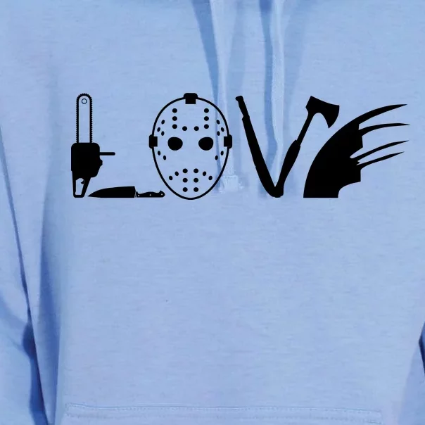 I Love Horror Movies Scary Unisex Surf Hoodie