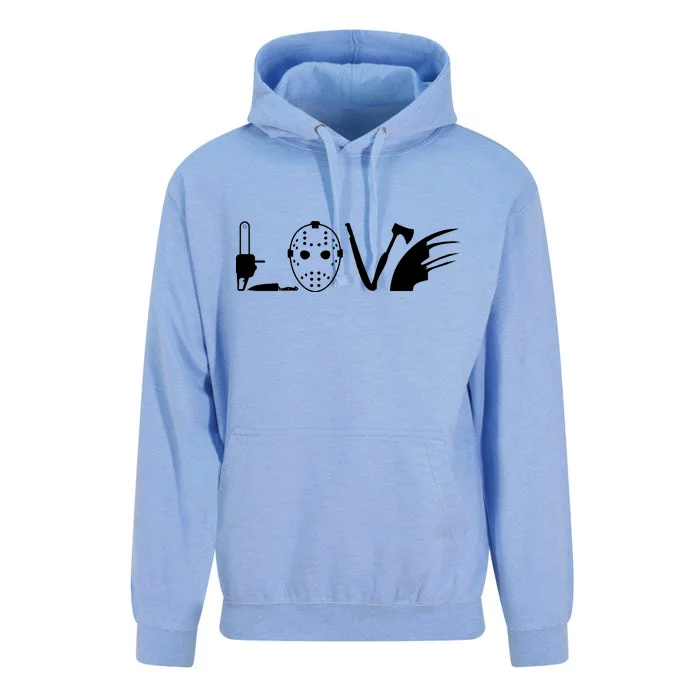 I Love Horror Movies Scary Unisex Surf Hoodie