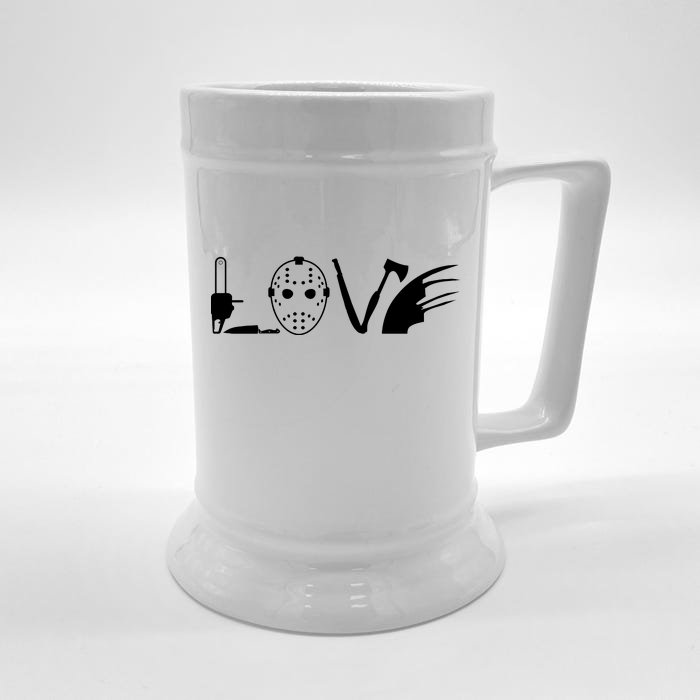 I Love Horror Movies Scary Front & Back Beer Stein