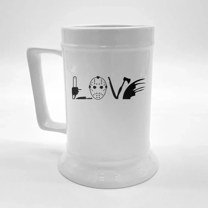 I Love Horror Movies Scary Front & Back Beer Stein