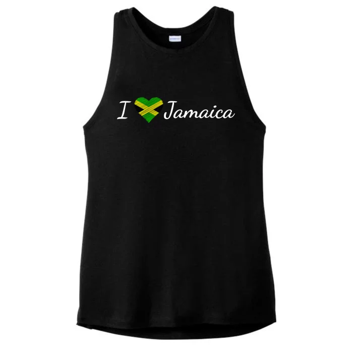 I Love Jamaica Ladies Tri-Blend Wicking Tank