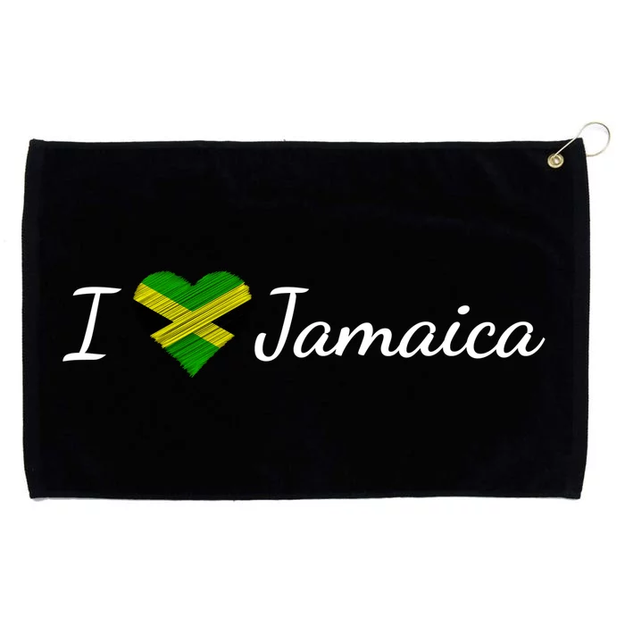 I Love Jamaica Grommeted Golf Towel