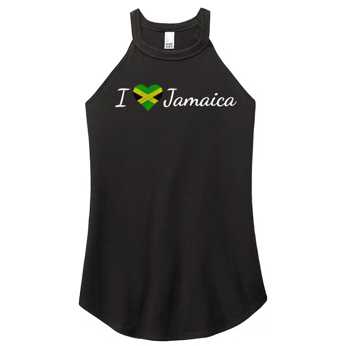 I Love Jamaica Women’s Perfect Tri Rocker Tank