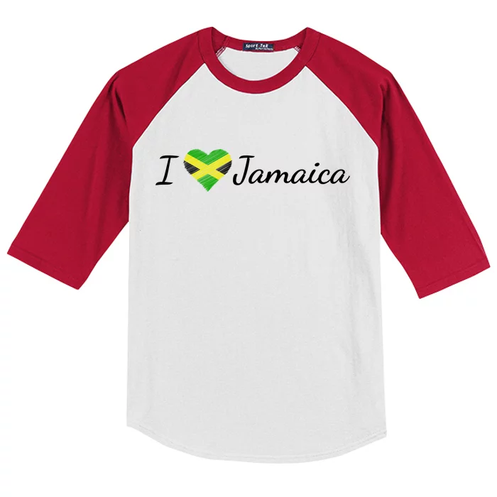 I Love Jamaica Kids Colorblock Raglan Jersey