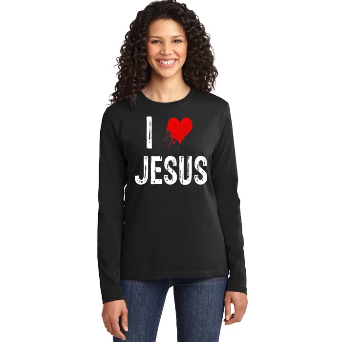 I Love Jesus Ladies Long Sleeve Shirt