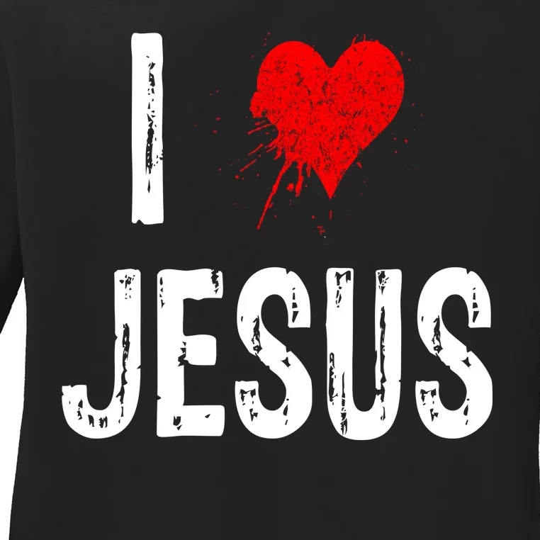 I Love Jesus Ladies Long Sleeve Shirt