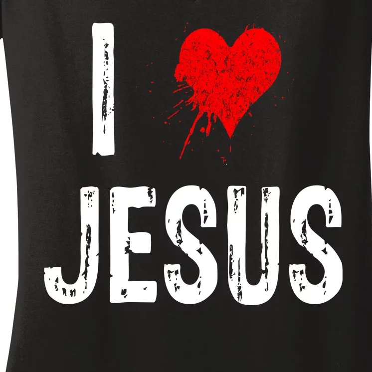 I Love Jesus Women's V-Neck T-Shirt