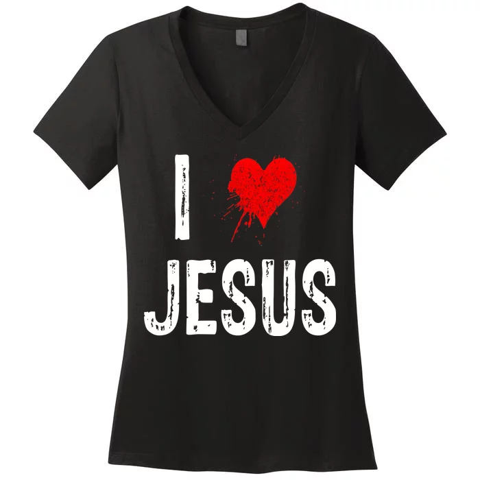 I Love Jesus Women's V-Neck T-Shirt