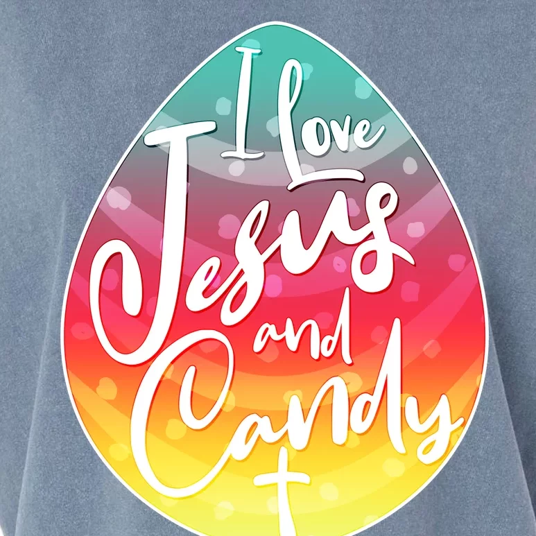 I Love Jesus And Candy Garment-Dyed Women's Muscle Tee