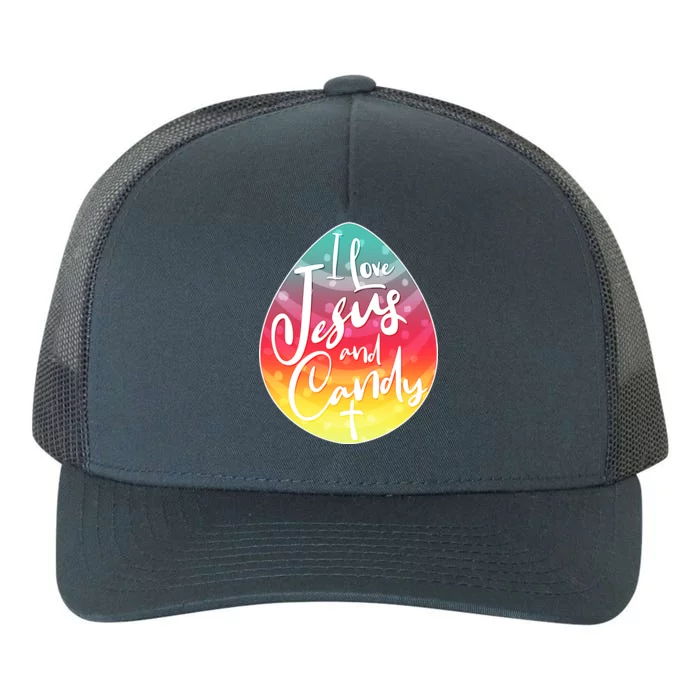 I Love Jesus And Candy Yupoong Adult 5-Panel Trucker Hat