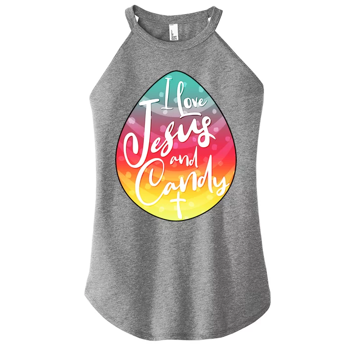 I Love Jesus And Candy Women’s Perfect Tri Rocker Tank