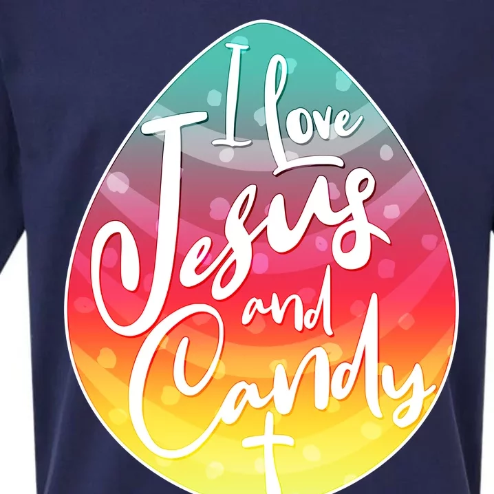 I Love Jesus And Candy Sueded Cloud Jersey T-Shirt