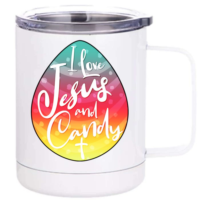 I Love Jesus And Candy Front & Back 12oz Stainless Steel Tumbler Cup