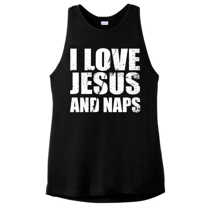 I Love Jesus And Naps Ladies Tri-Blend Wicking Tank