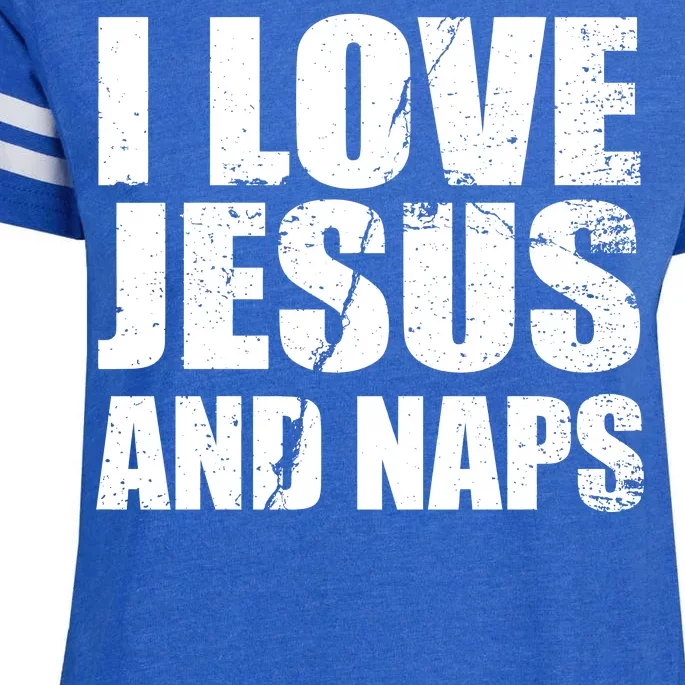 I Love Jesus And Naps Enza Ladies Jersey Football T-Shirt