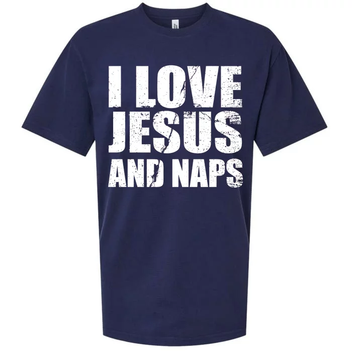 I Love Jesus And Naps Sueded Cloud Jersey T-Shirt