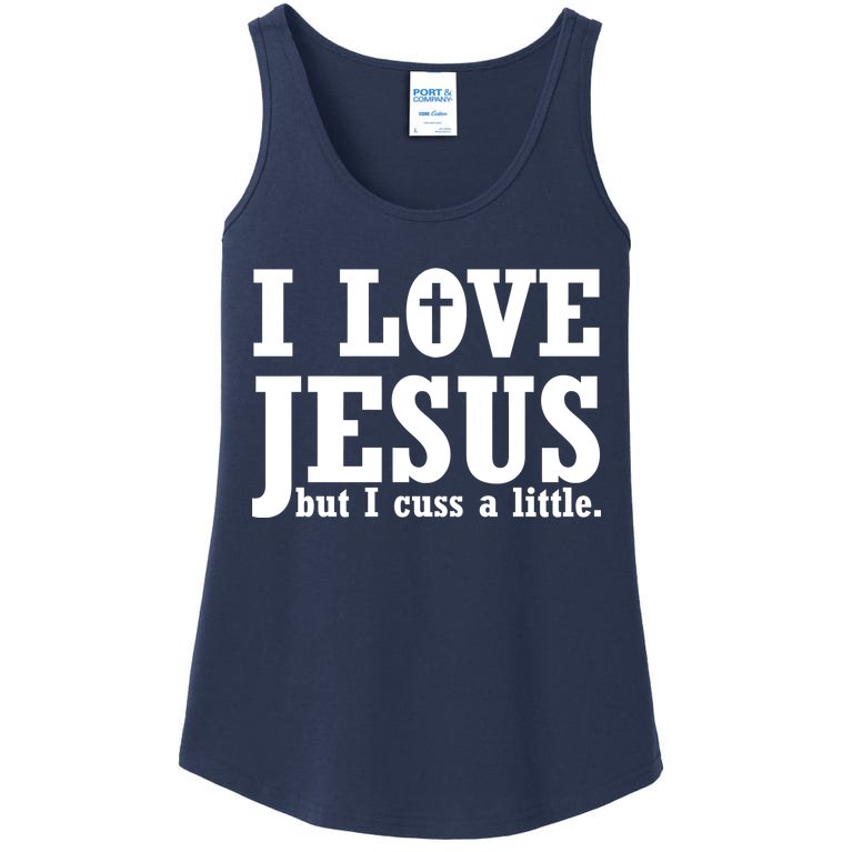 I Love Jesus But I Cuss A Little Ladies Essential Tank