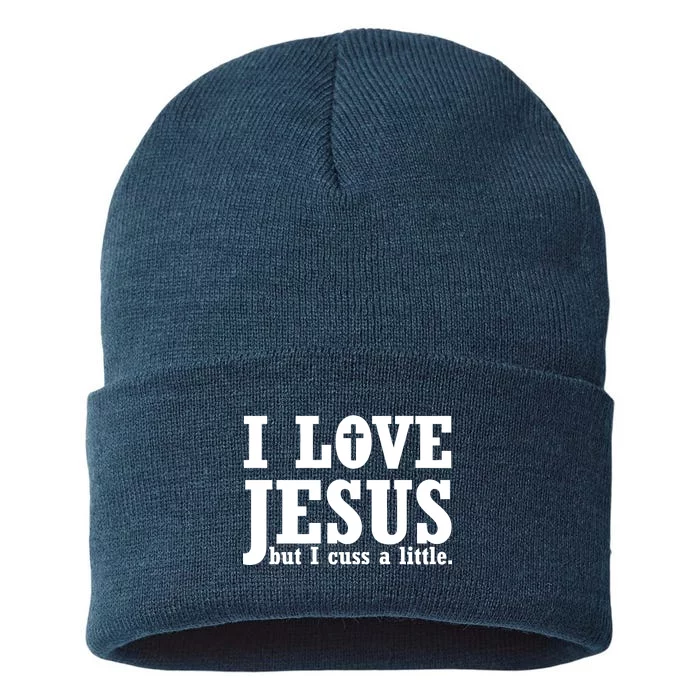 I Love Jesus But I Cuss A Little Sustainable Knit Beanie