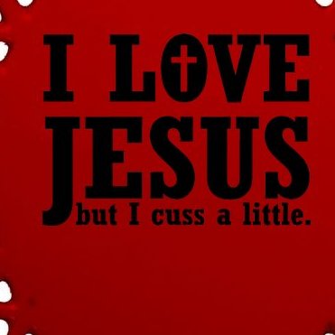 I Love Jesus But I Cuss A Little Oval Ornament