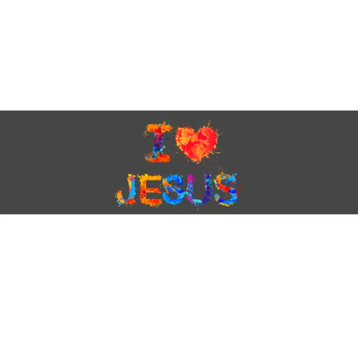 I Love Jesus Paint Splatter Bumper Sticker