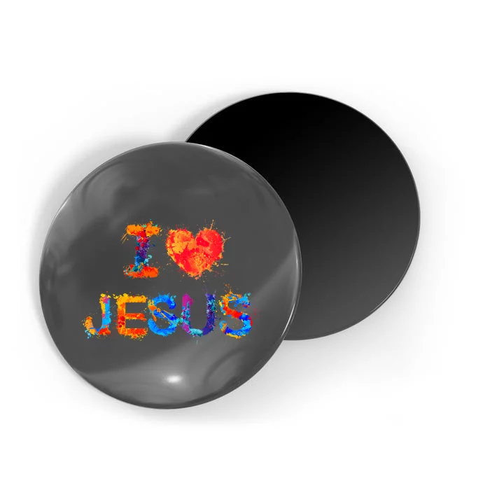 I Love Jesus Paint Splatter Magnet