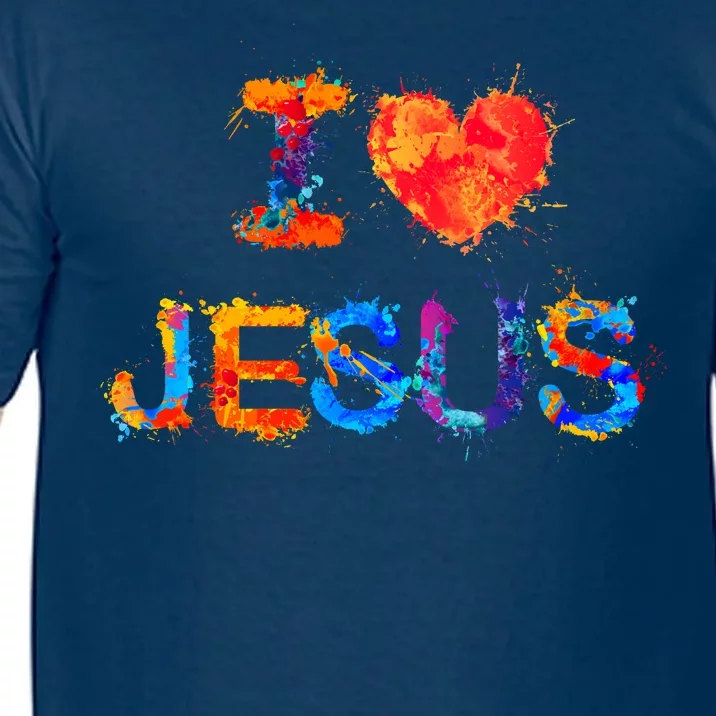 I Love Jesus Paint Splatter Comfort Colors T-Shirt