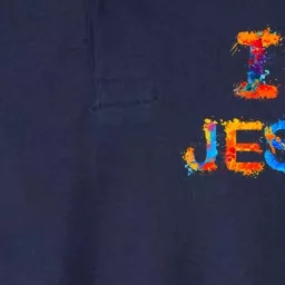 I Love Jesus Paint Splatter Softstyle Adult Sport Polo