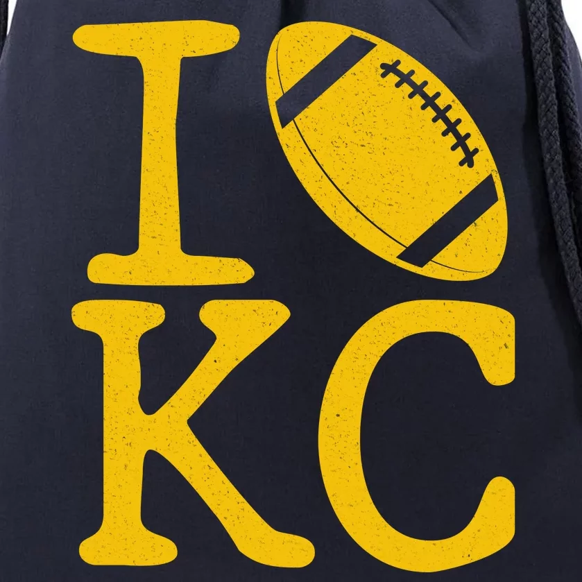 I Love Kansas City Football Fan Drawstring Bag