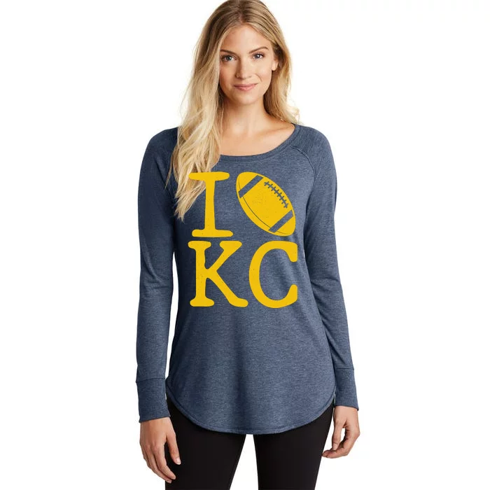 I Love Kansas City Football Fan Women's Perfect Tri Tunic Long Sleeve Shirt