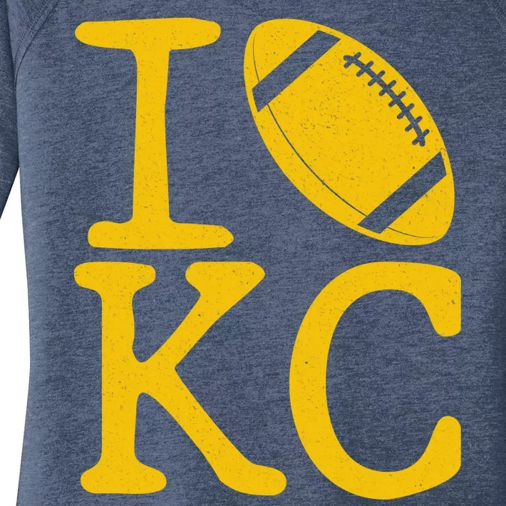 I Love Kansas City Football Fan Women's Perfect Tri Tunic Long Sleeve Shirt