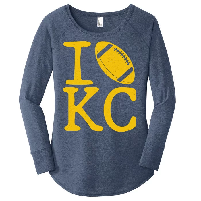 I Love Kansas City Football Fan Women's Perfect Tri Tunic Long Sleeve Shirt