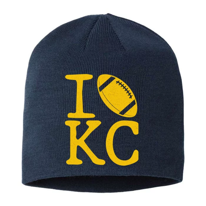 I Love Kansas City Football Fan 8 1/2in Sustainable Knit Beanie