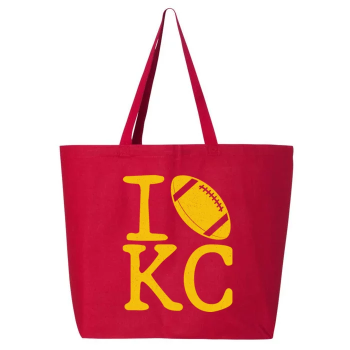 I Love Kansas City Football Fan 25L Jumbo Tote