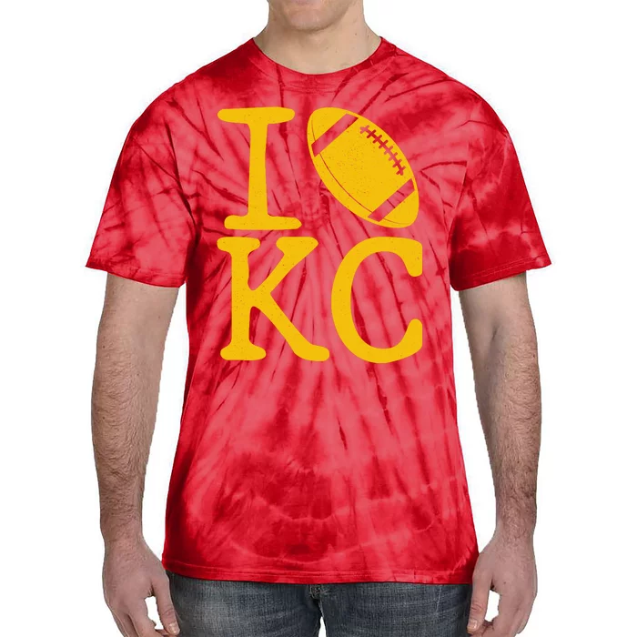 I Love Kansas City Football Fan Tie-Dye T-Shirt