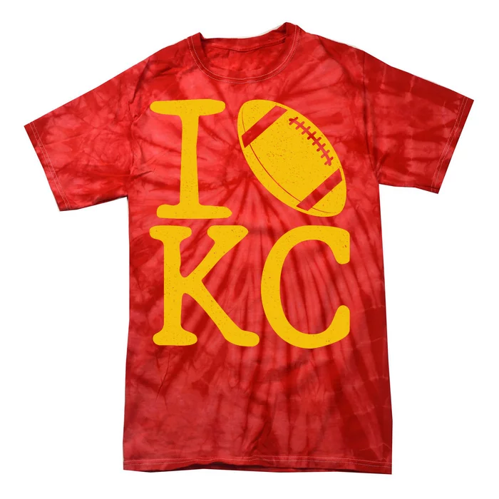 I Love Kansas City Football Fan Tie-Dye T-Shirt