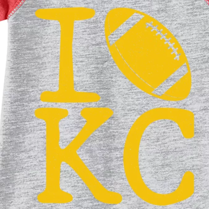 I Love Kansas City Football Fan Infant Baby Jersey Bodysuit