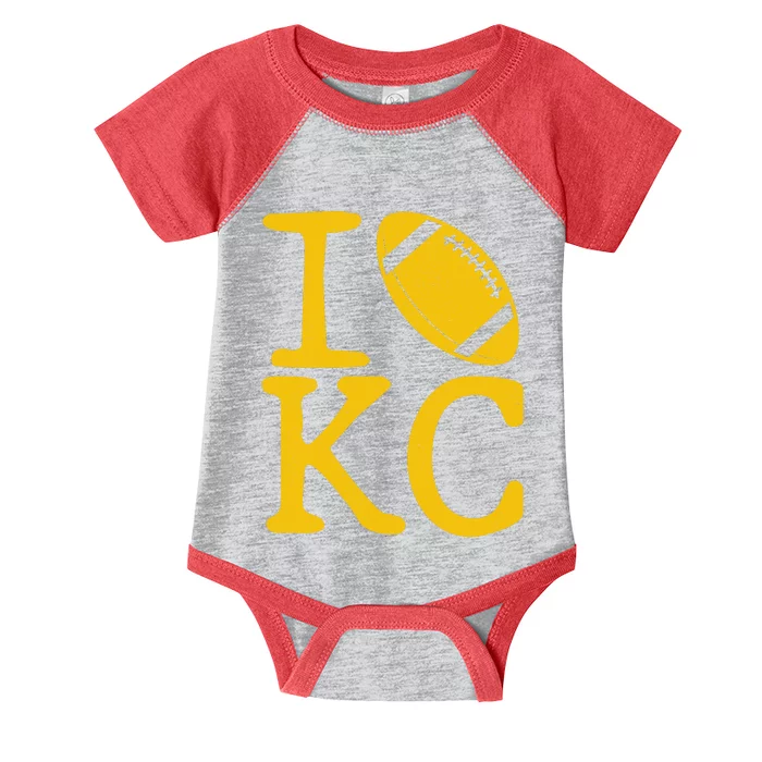 I Love Kansas City Football Fan Infant Baby Jersey Bodysuit