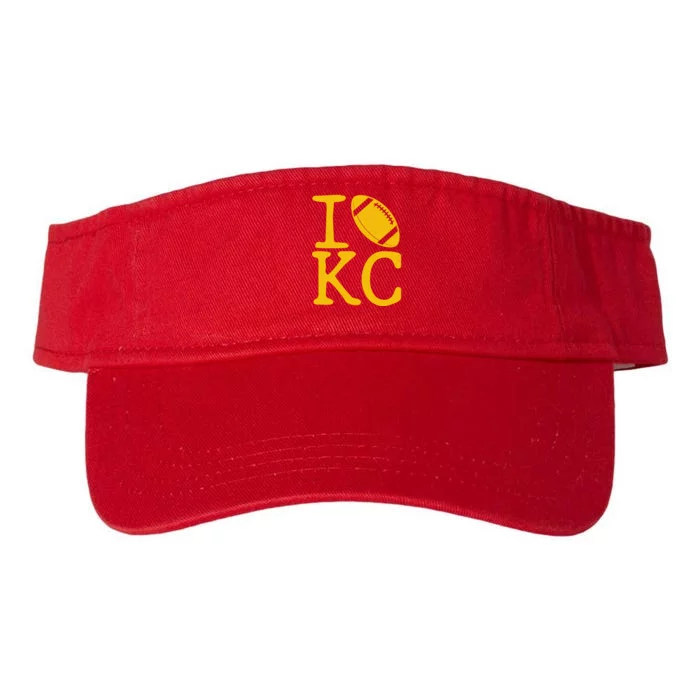 I Love Kansas City Football Fan Valucap Bio-Washed Visor