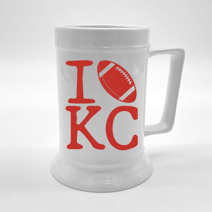 I Love Kansas City Football Fan Front & Back Beer Stein