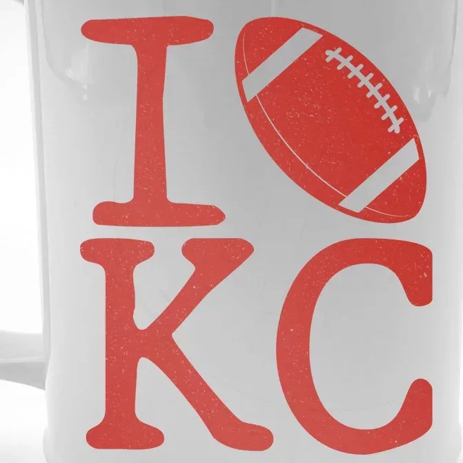 I Love Kansas City Football Fan Front & Back Beer Stein