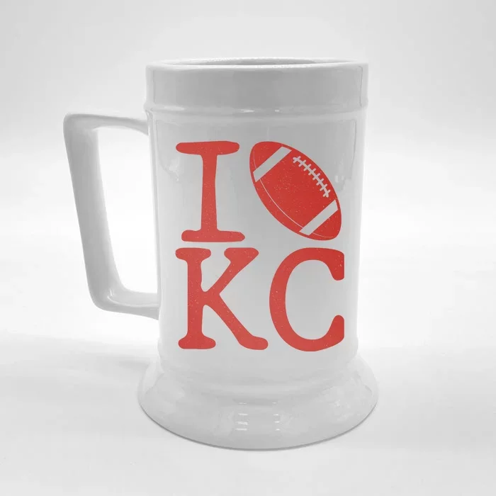 I Love Kansas City Football Fan Front & Back Beer Stein