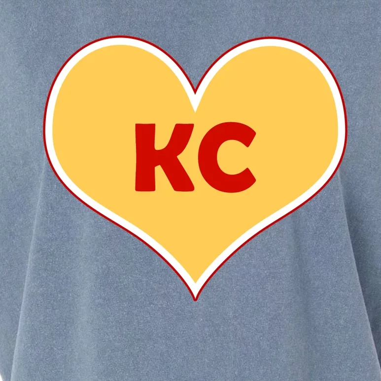 I Love Kansas City KC Football Heart Garment-Dyed Women's Muscle Tee