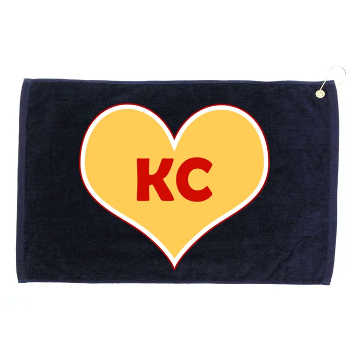 I Love Kansas City KC Football Heart Grommeted Golf Towel