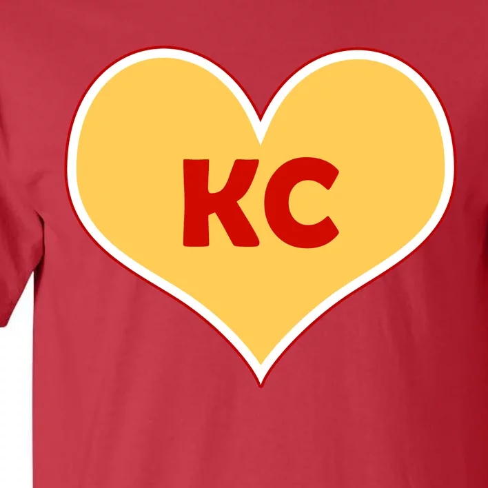 I Love Kansas City KC Football Heart Tall T-Shirt