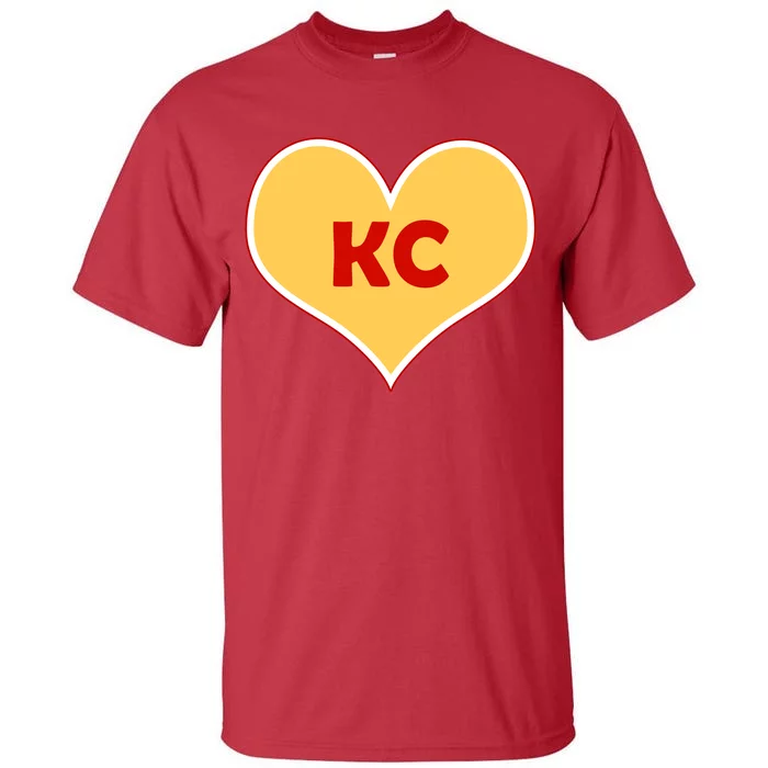 I Love Kansas City KC Football Heart Tall T-Shirt